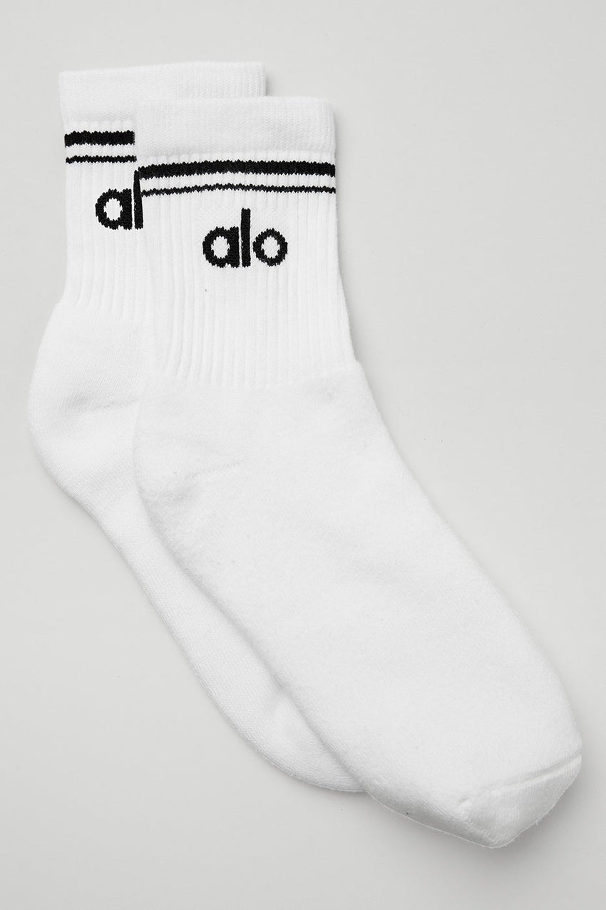Chaussettes rétro mi-mollet - Unisexe - Blanc/Noir