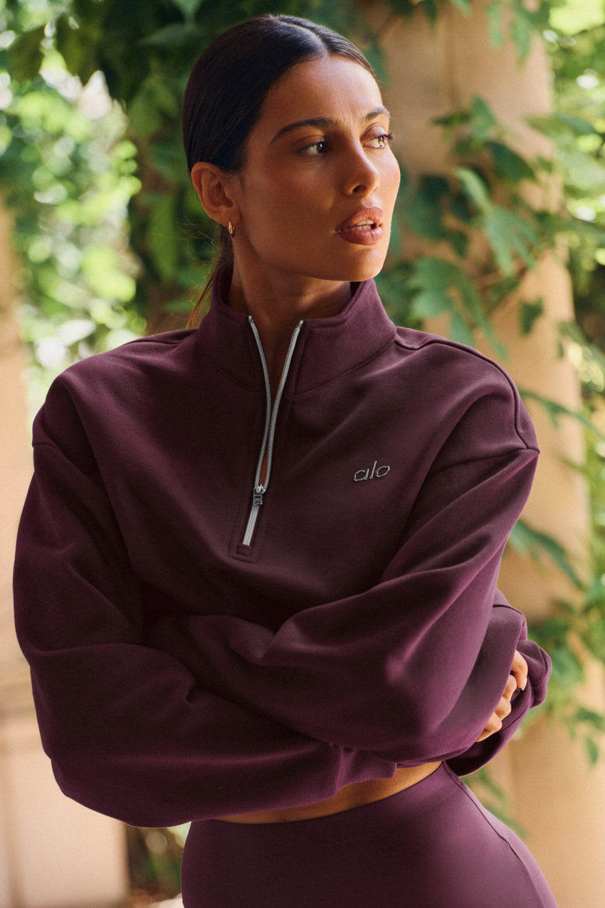 Accolade 1/4 Zip Pullover - Rich Bordeaux
