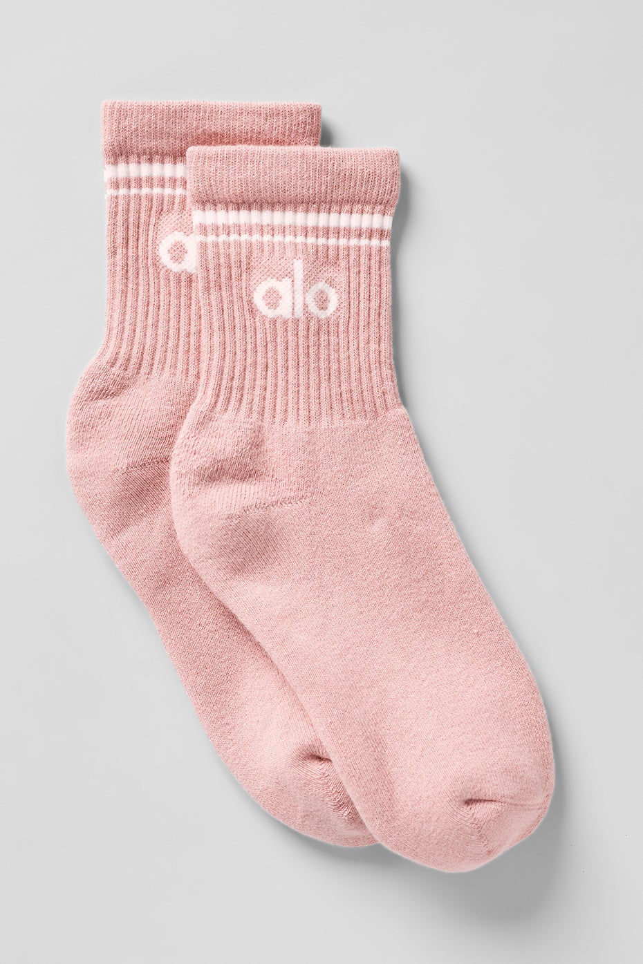 Chaussette rétro mi-mollet  - Unisexe - Quartz rose/blanc