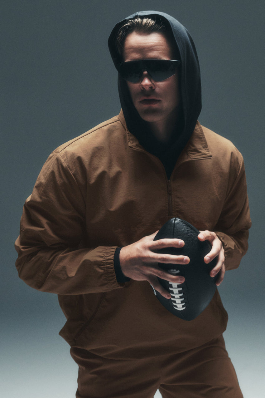 Light Weight Takeaway Track Pullover - Java Brown