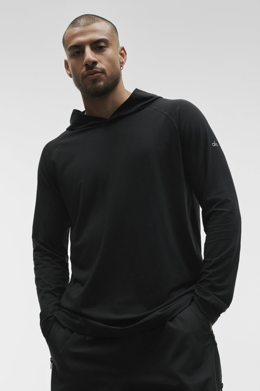ALO Vapor Long Sleeve Hoodie - Black