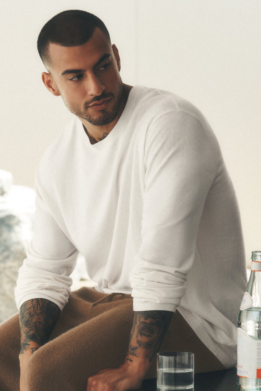 Cashmere Blend Ever Soft Long Sleeve Crew - Ivory
